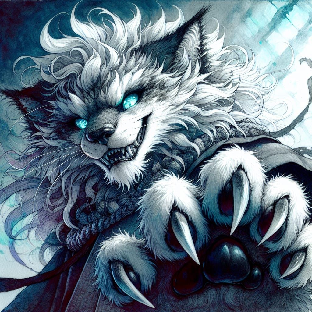 Majestic Feline Goddess in Hyperrealistic Fantasy