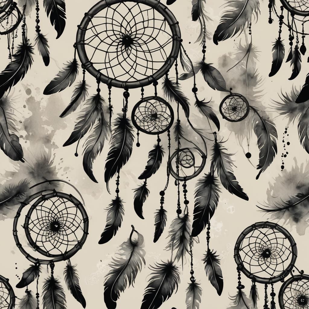 Dreamcatcher in Modern European Ink Painting