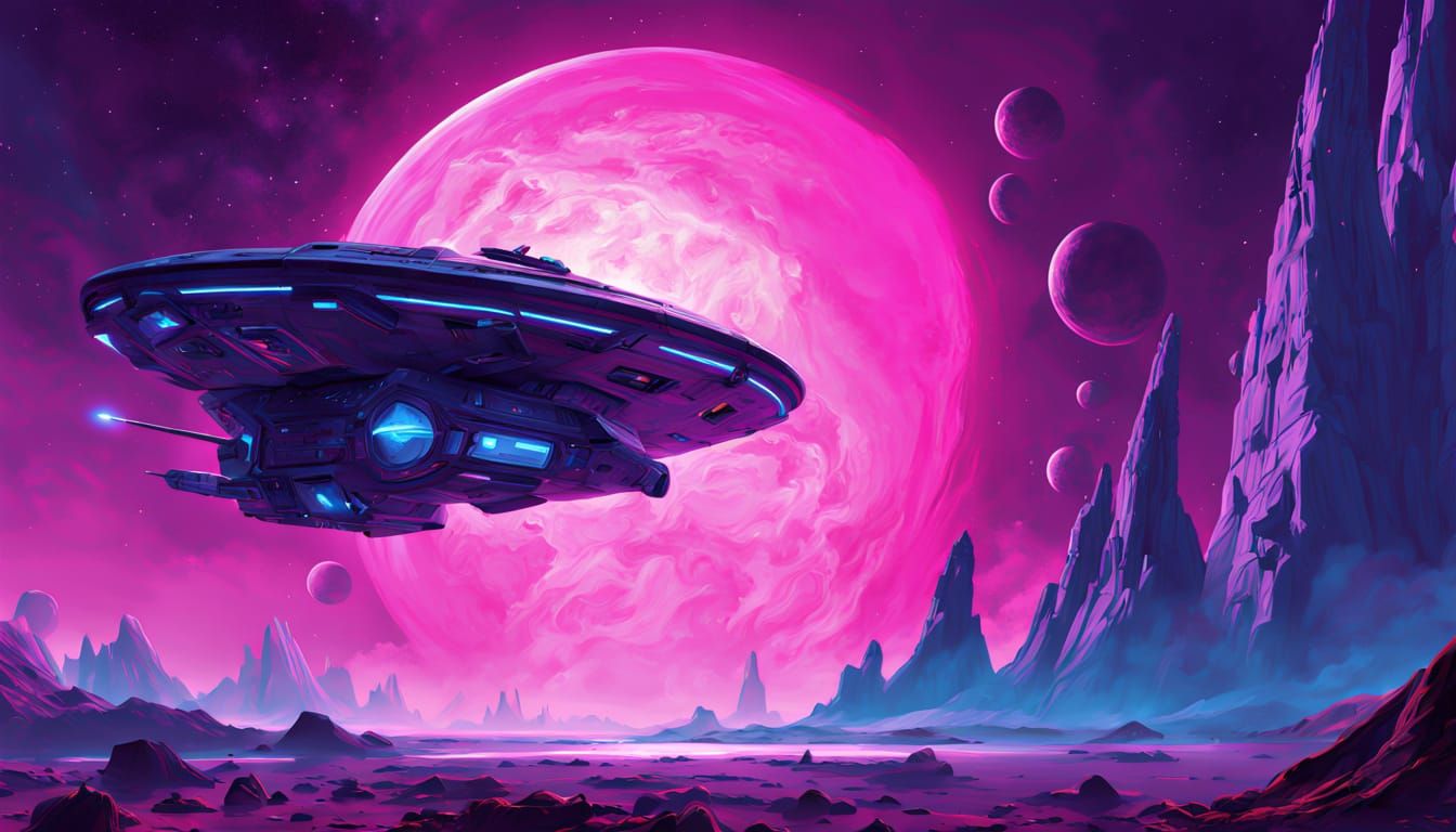 Epic Space Odyssey in Vibrant Nebula Colors