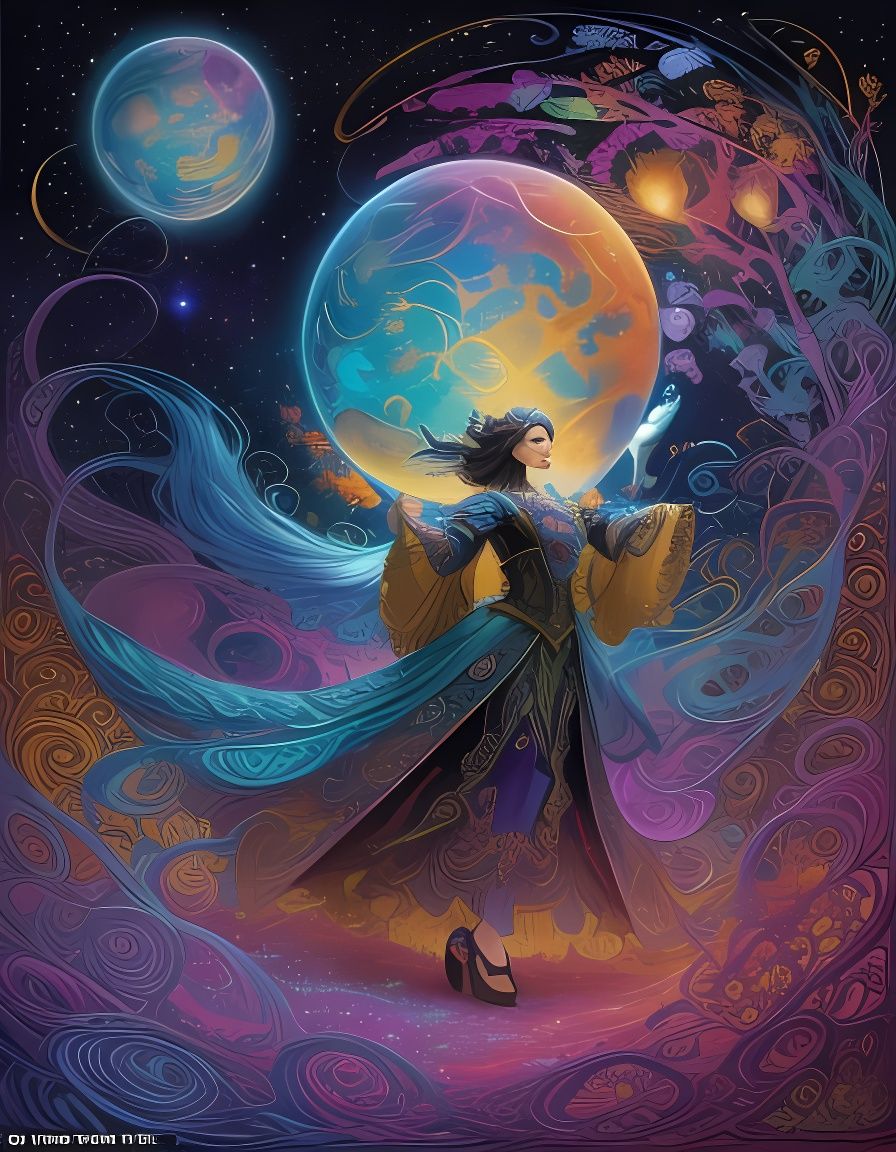 Dreamlike Extraterrestrial Oasis in Vibrant Neon Hues