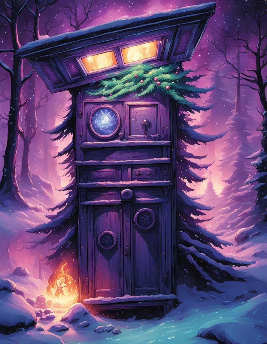 Living Closet with Dancing Christmas Trees, Comic Art