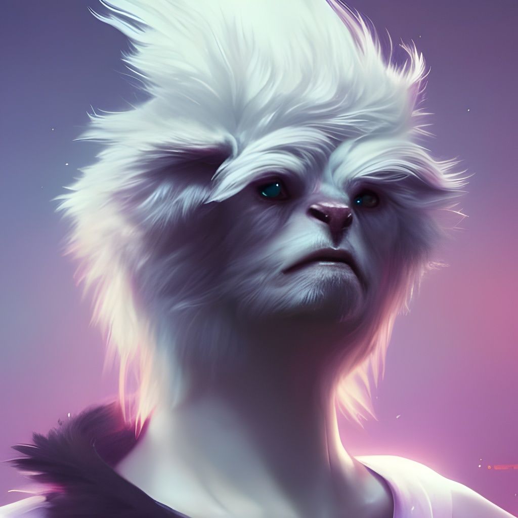 Fuzzy Jupiter Creature Portrait in Hyperdetailed Style