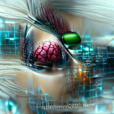 AI Brain Simulation in Matrix: Hyperrealistic 3D Concept