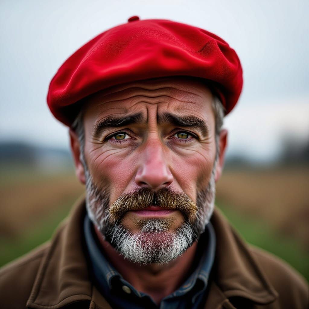 Basque Farmer with Enigmatic Smile Portrait