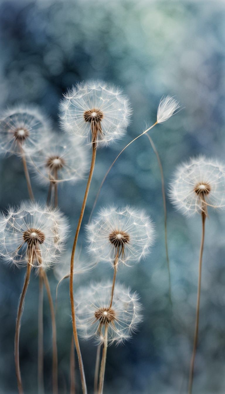 Ethereal Watercolor Dandelion Seed in Soft Light