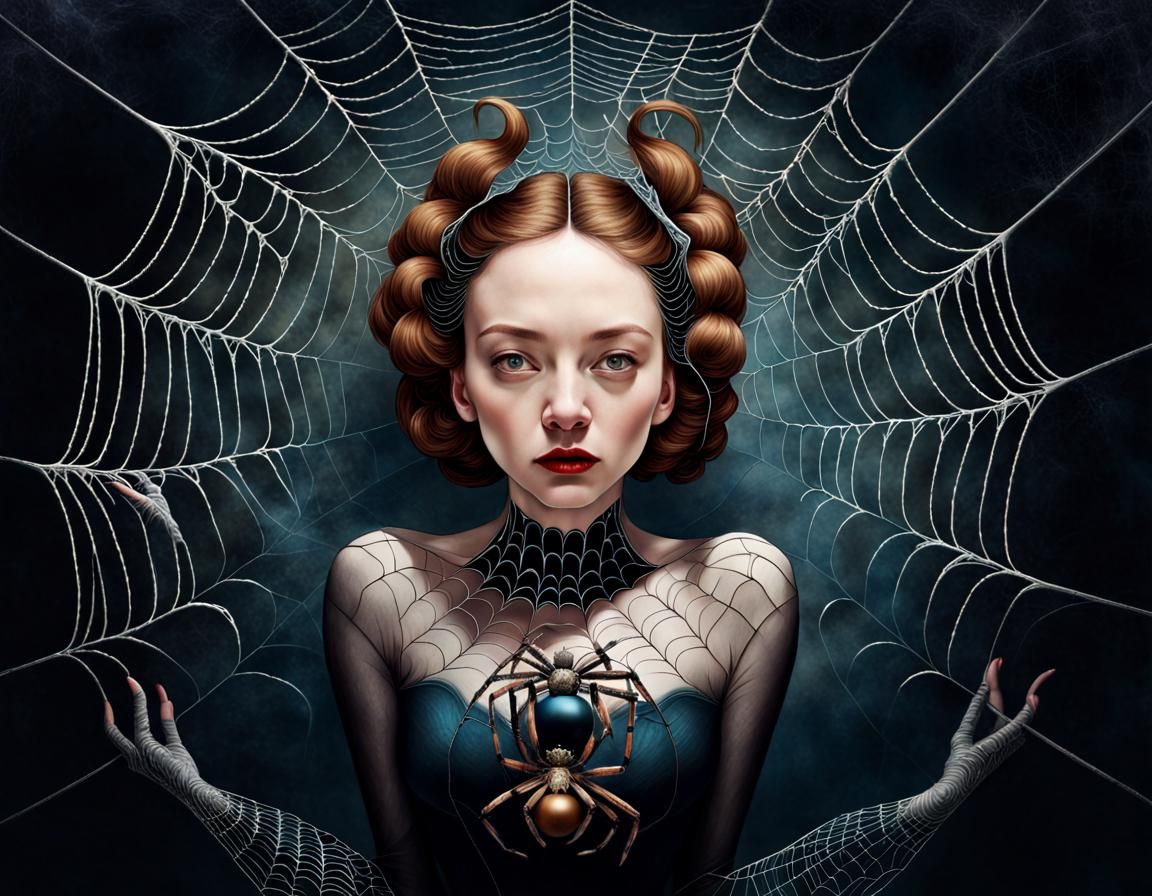 Surreal Spider Woman Portrait in Fantasy Style
