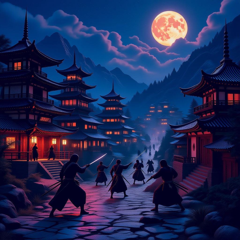 Ninja Clan Village Raid at Night