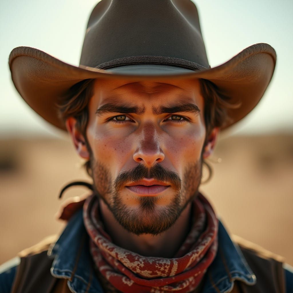 Desert Cowboy Portrait in Moody Light