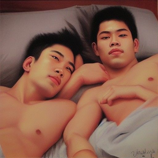 Realistic Oil Painting of a Couple in Thailand