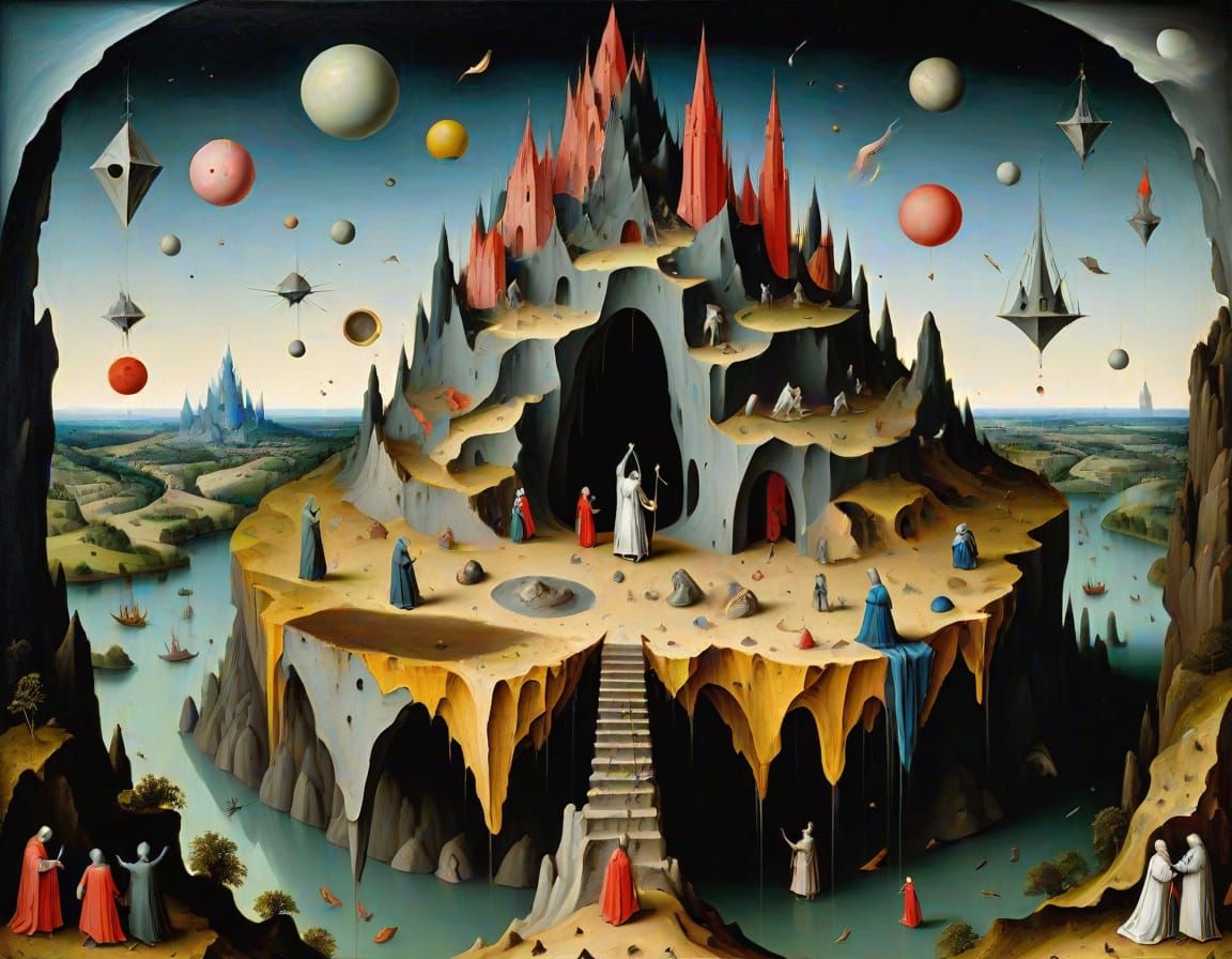 Surreal Oil Painting in Netherlandish Style