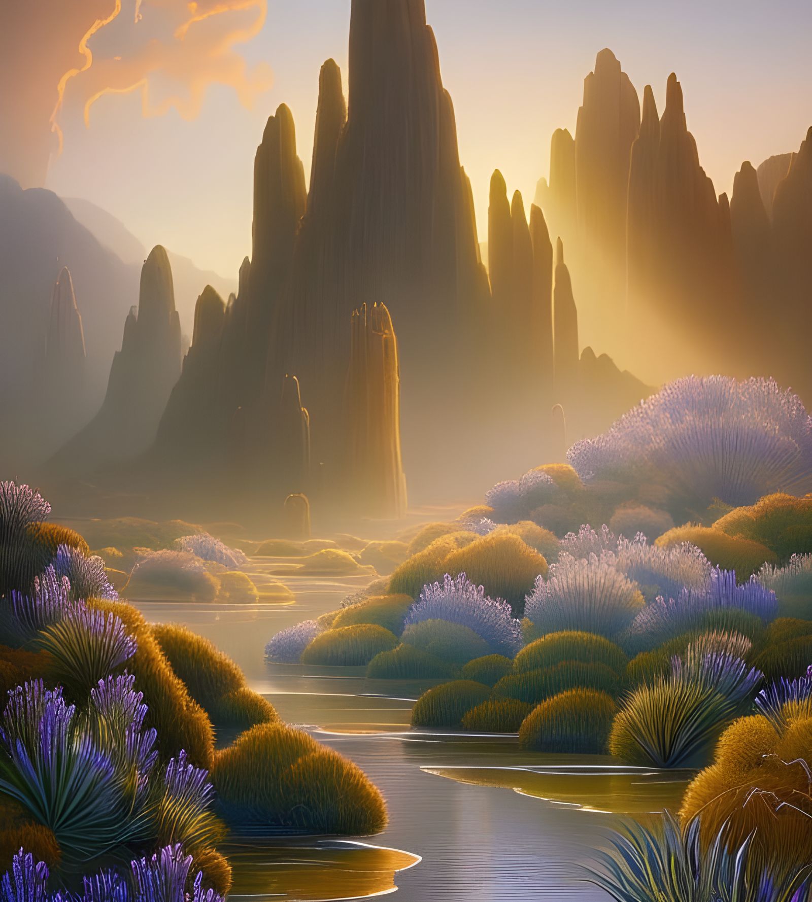 Australian Outback Fantasy: Luminous Crystals and Fireflies