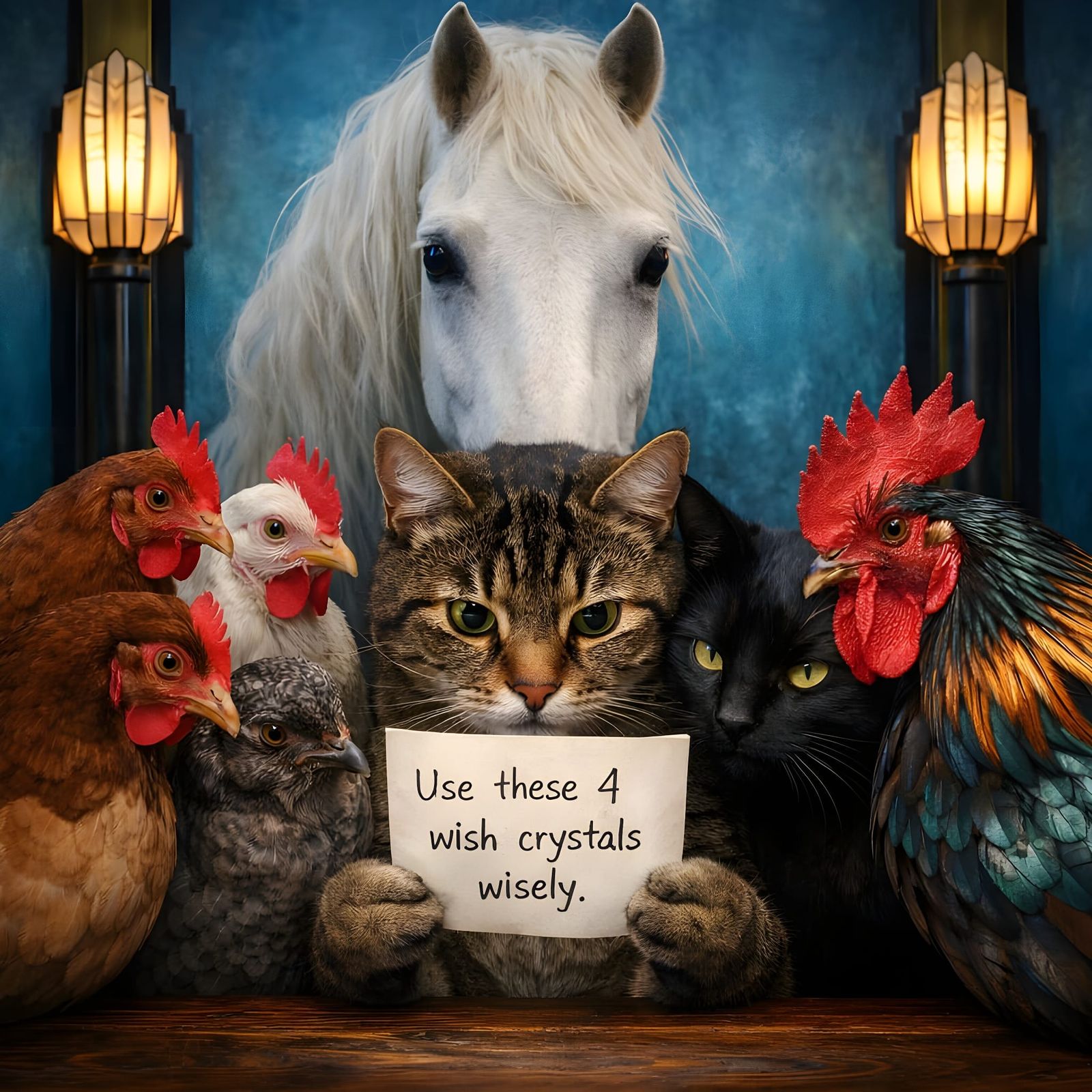Animals Read Crystal Wish Note