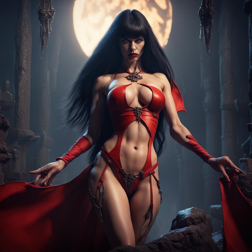 Vampirella Fantasy Concept Art in Deep Color