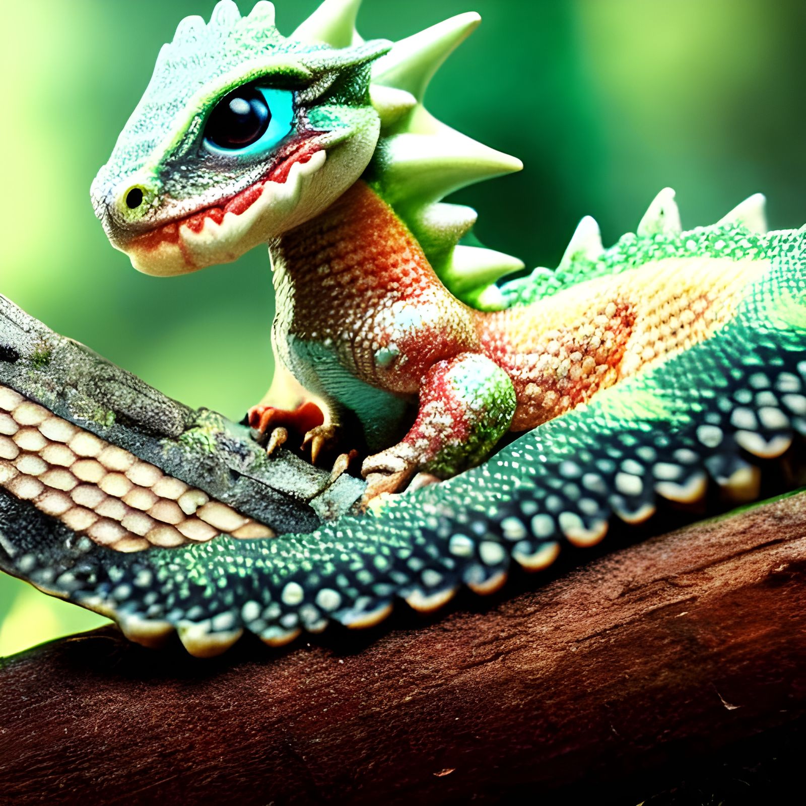 Detailed Photograph of a Cute Baby Dragon