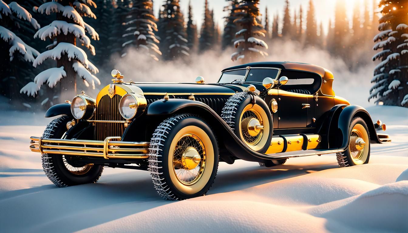 Stutz Bearcat Automobile After Snow.