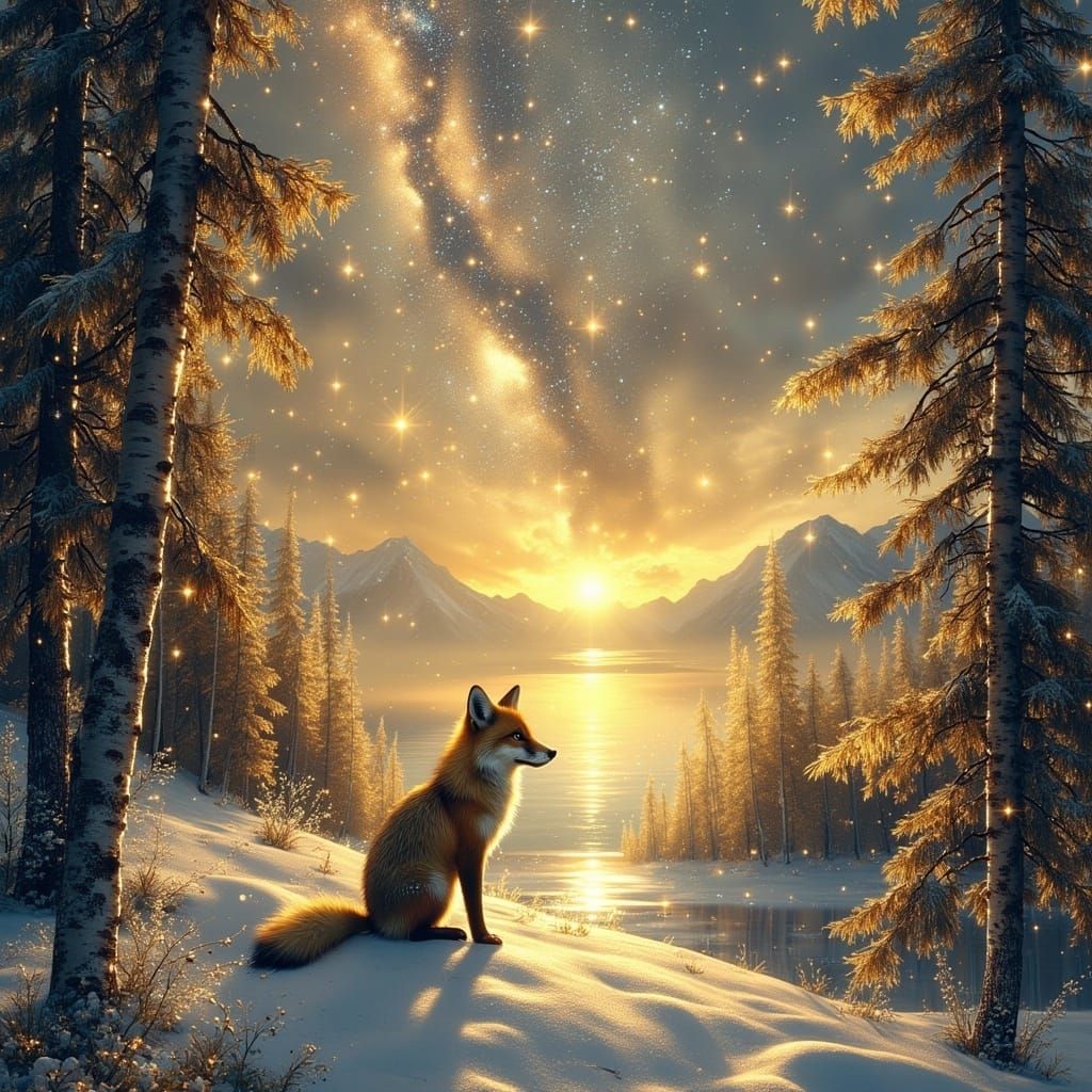 Golden Swirls Dance in Northern Lights