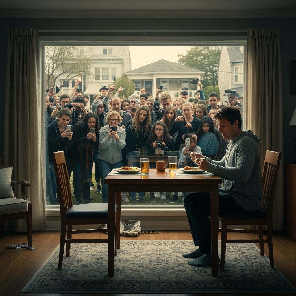 Man's Privacy Invaded in Realistic Living Room Scene