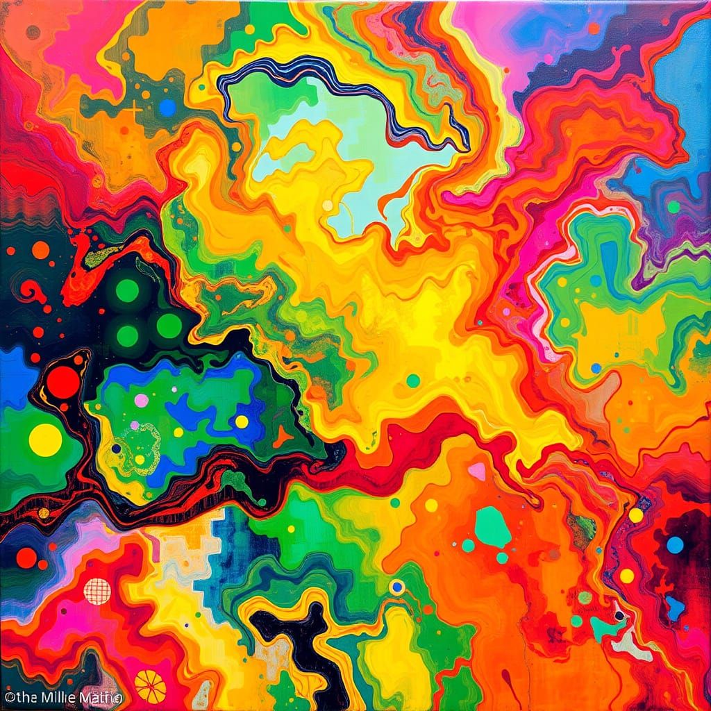 Surreal Abstraction with Swirling Dreamlike Shapes