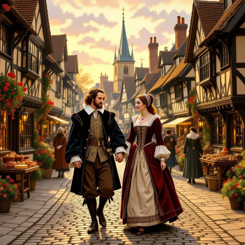 Shakespeare and Hathaway in Tudor Stratford, Romantic Style
