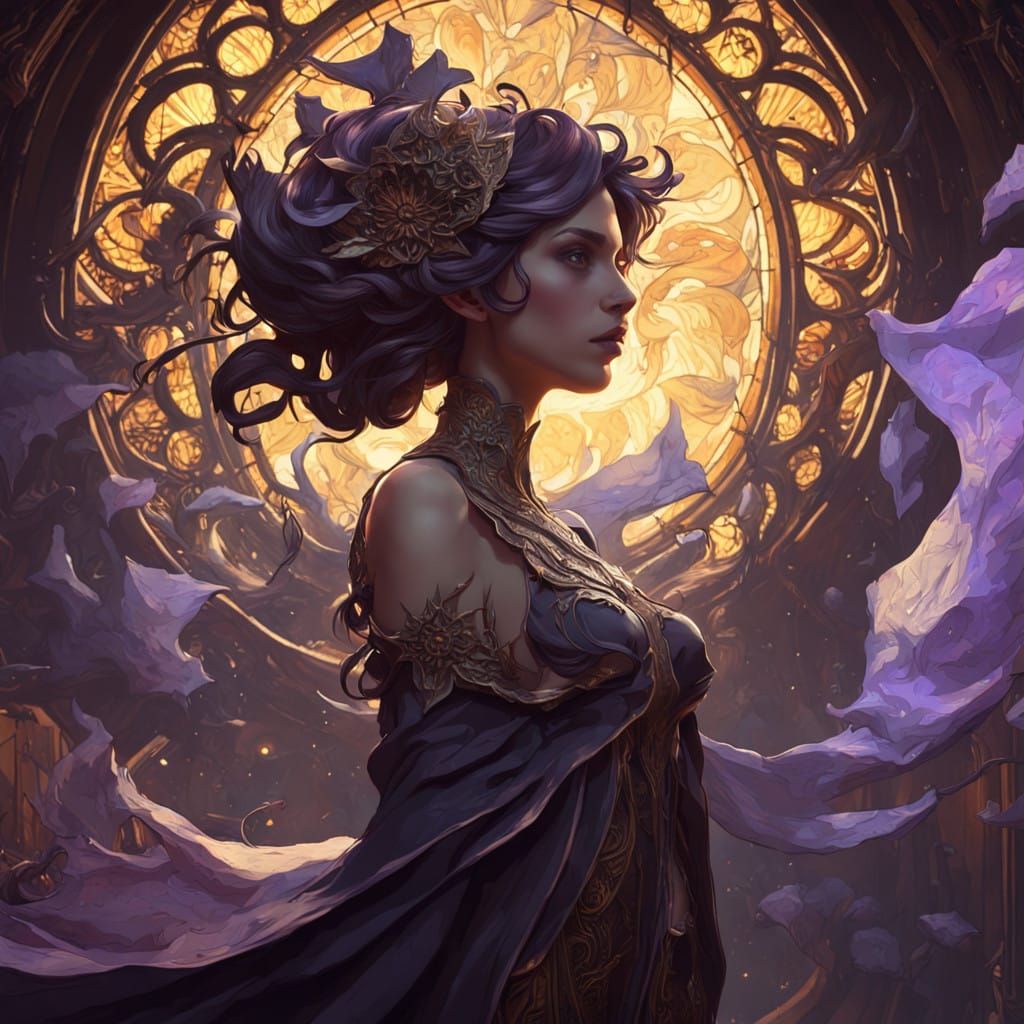 Dark Fantasy Masterpiece in Cyberpunk Style