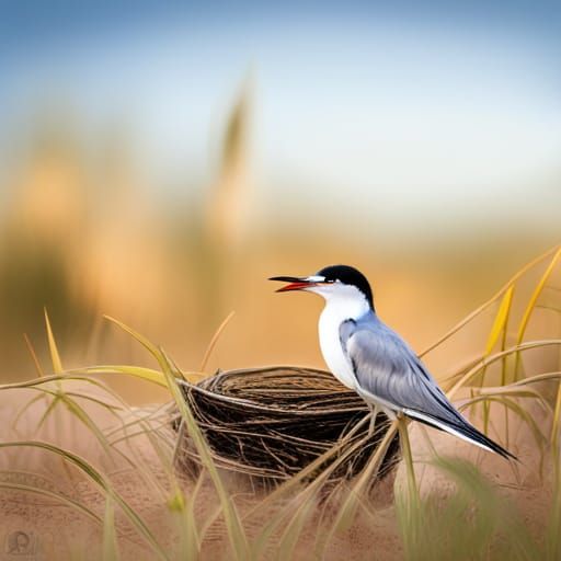 Tern at Sunset on Florida Seashore