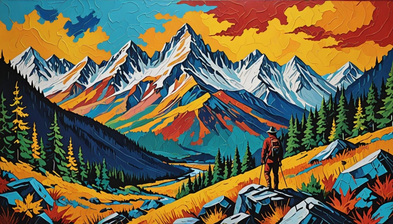 Born Again Mountain Man Abstract Art