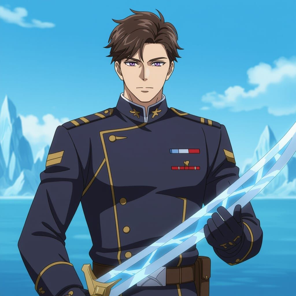 Portrait of a Friendly Colonel with Purple Eyes