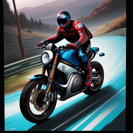 Dynamic Moto Sport Scene in Comic Book Style