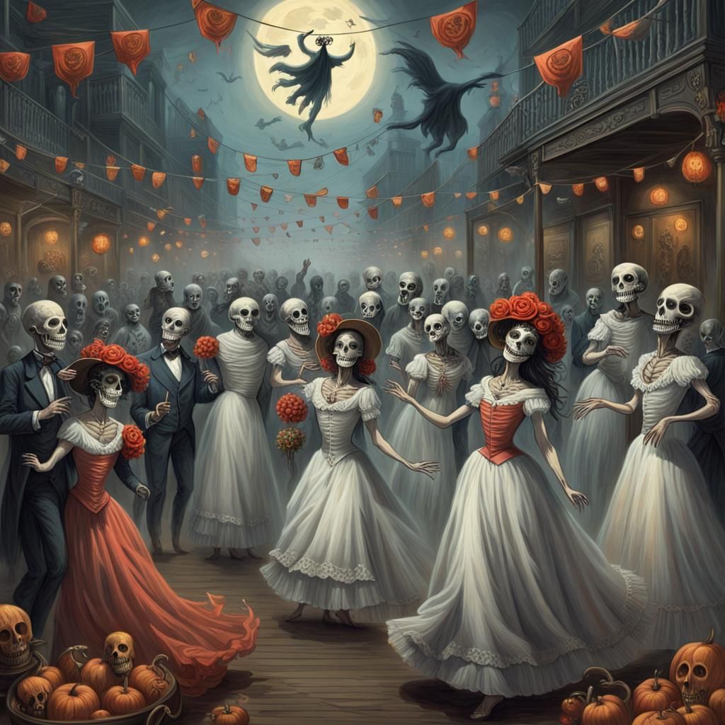 Dia de los Muertos Carnival Poster in Horror Style