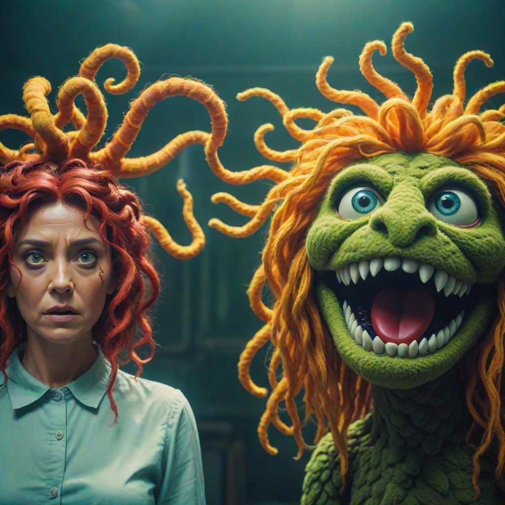 Medusa and Her Giant Muppet Are Having a Tough Morning