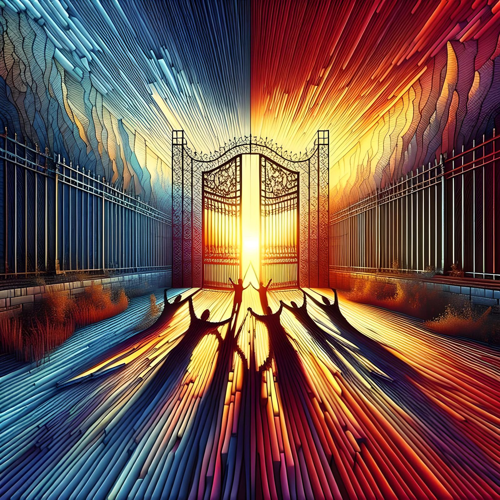 Chromatic Aberration at Dawn: A 'Gates of Dawn' Scene