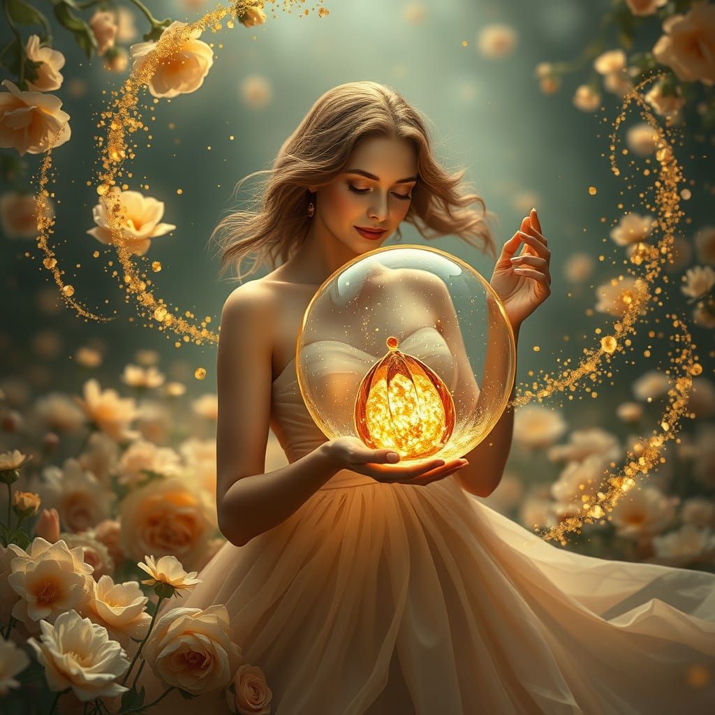 Ethereal Goddess in Whimsical Bloom