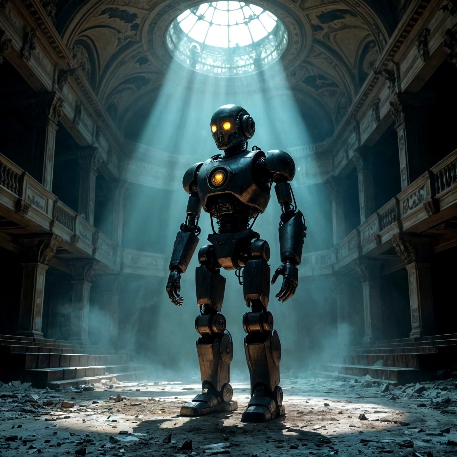 Weathered Automaton in Decaying Opera House