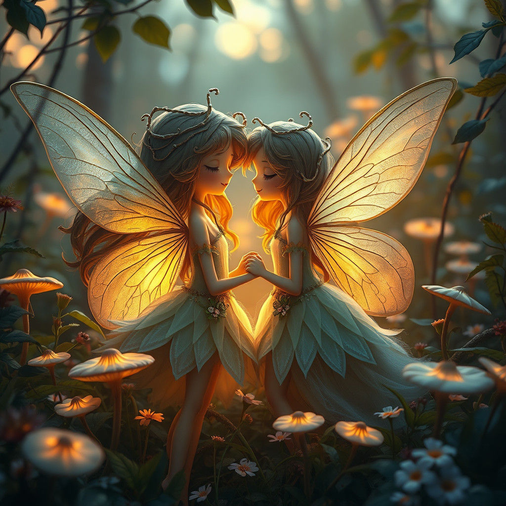 Enchanted Fairy Lovers in Mystical Forest
