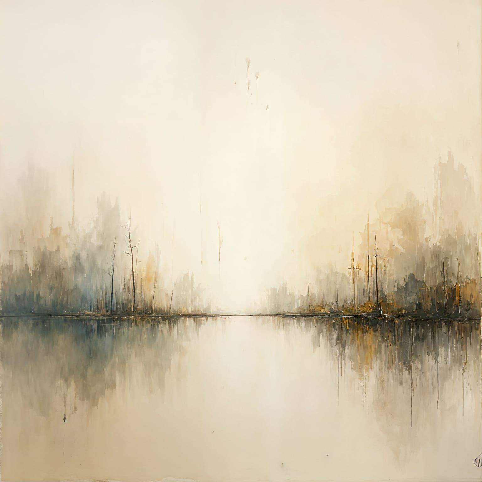 Abstract Painting in Neutral Tones