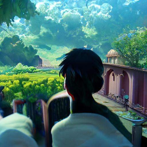 Indian Man in Studio Ghibli Anime Style