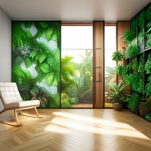 Bright Room Filled with Origami and Plants