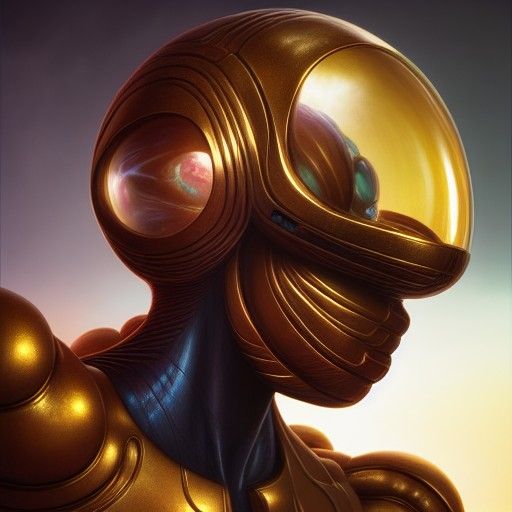 Samus Aran Portrait in Airbrush Comic Style