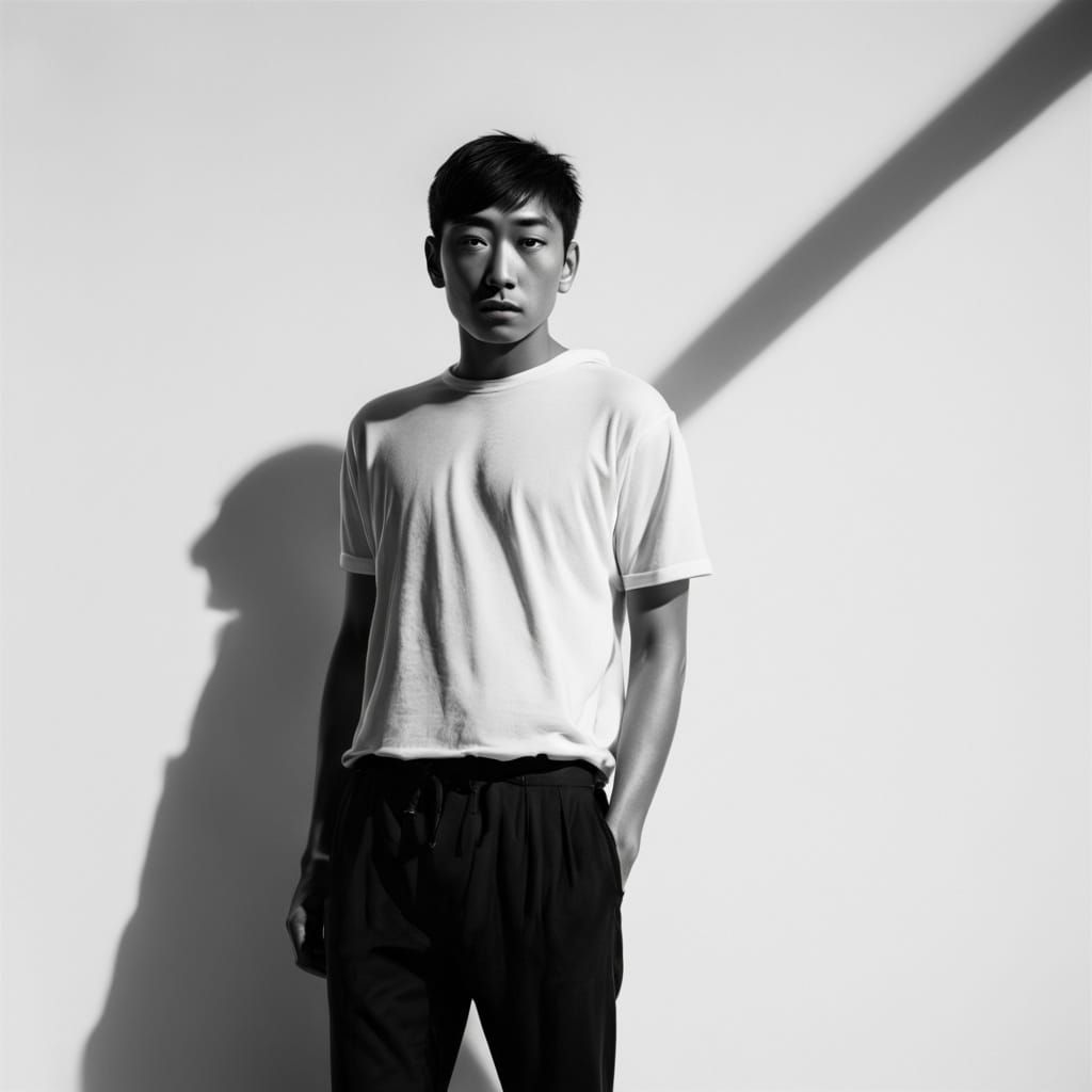 Mysterious Korean Man in Moody Studio