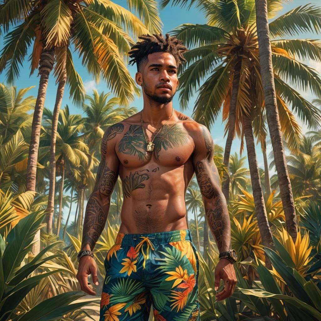 Dominican Man in Caribbean Concept Art