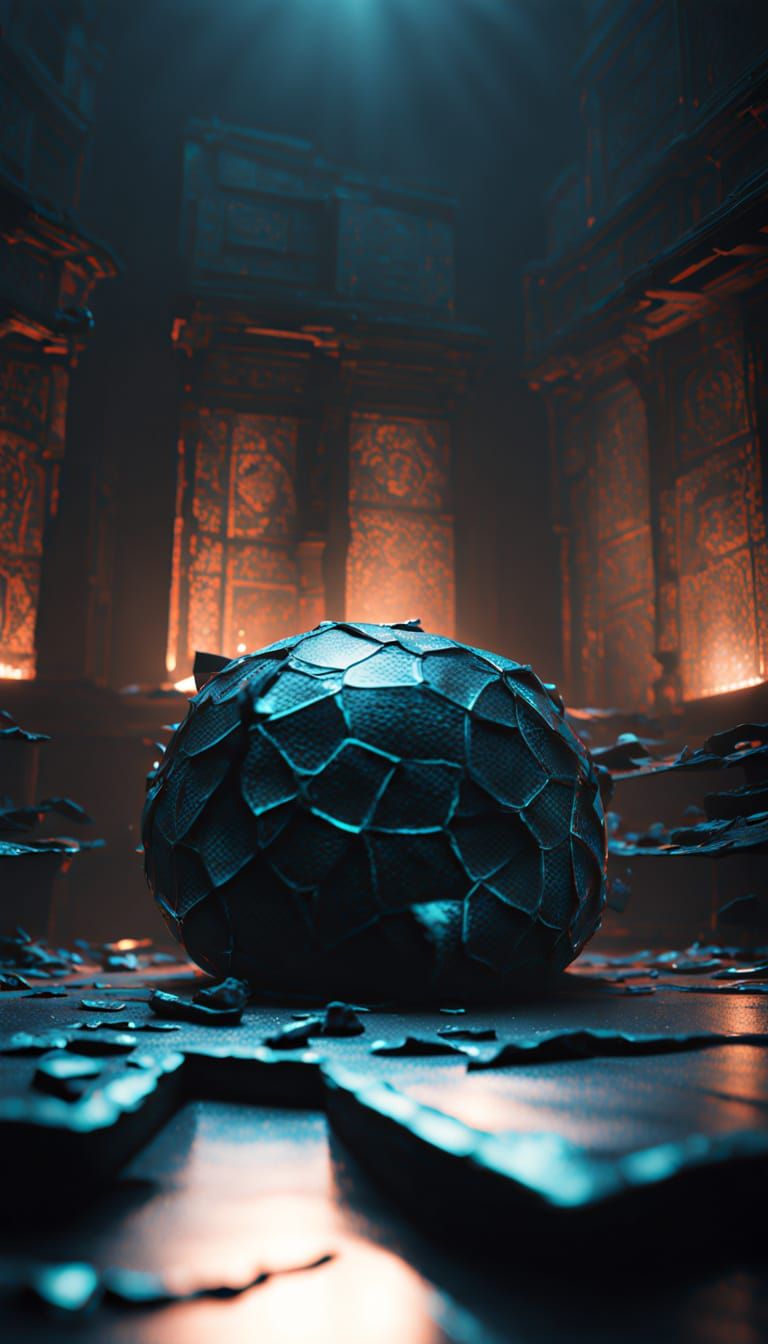 Biomechanical Treasure Vault Adrift in Space