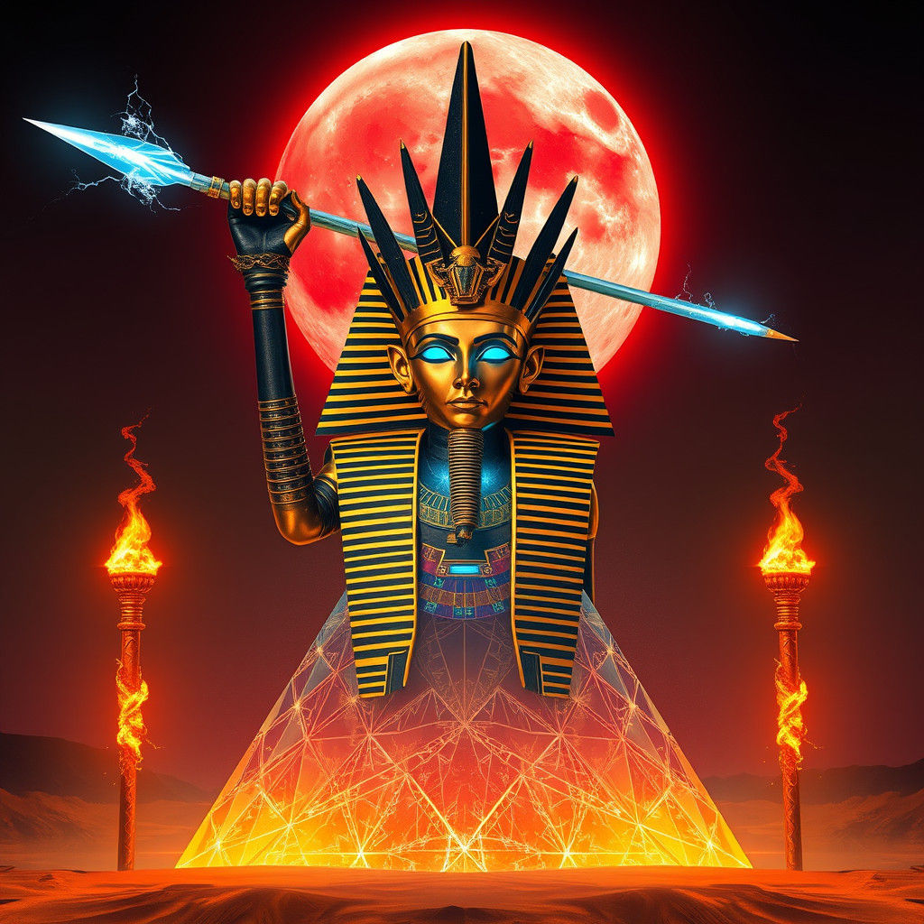 Amon Ra in Biocyber Style with Energy Spear