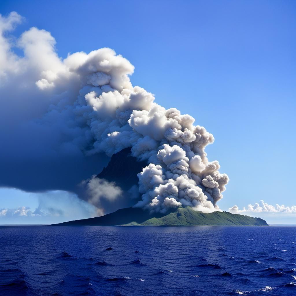 Steaming Volcanic Island Concept Art