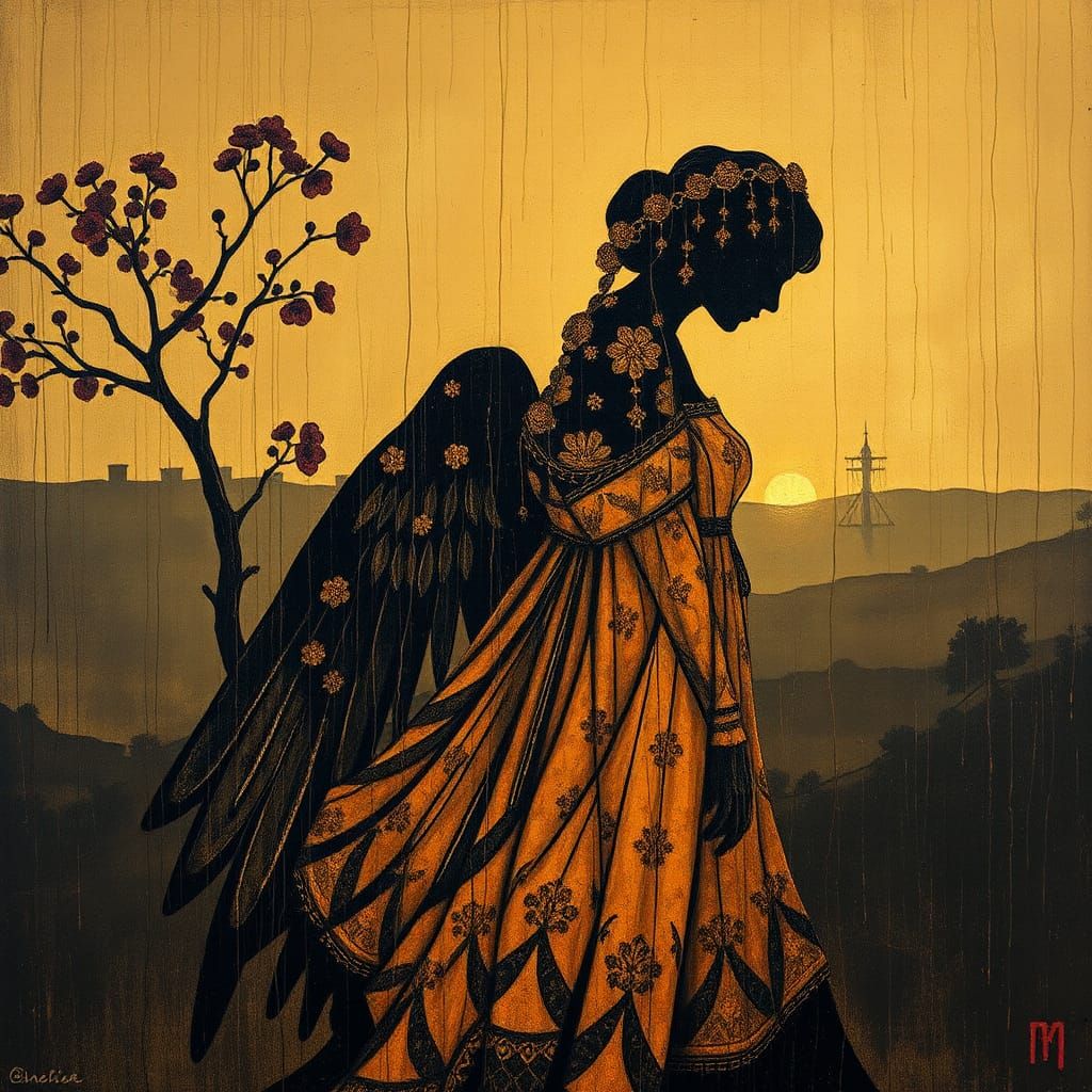 Pre-Raphaelite Still-Life Portrait in Golden Light