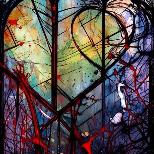 Stained Glass Heart in Borderlands Style