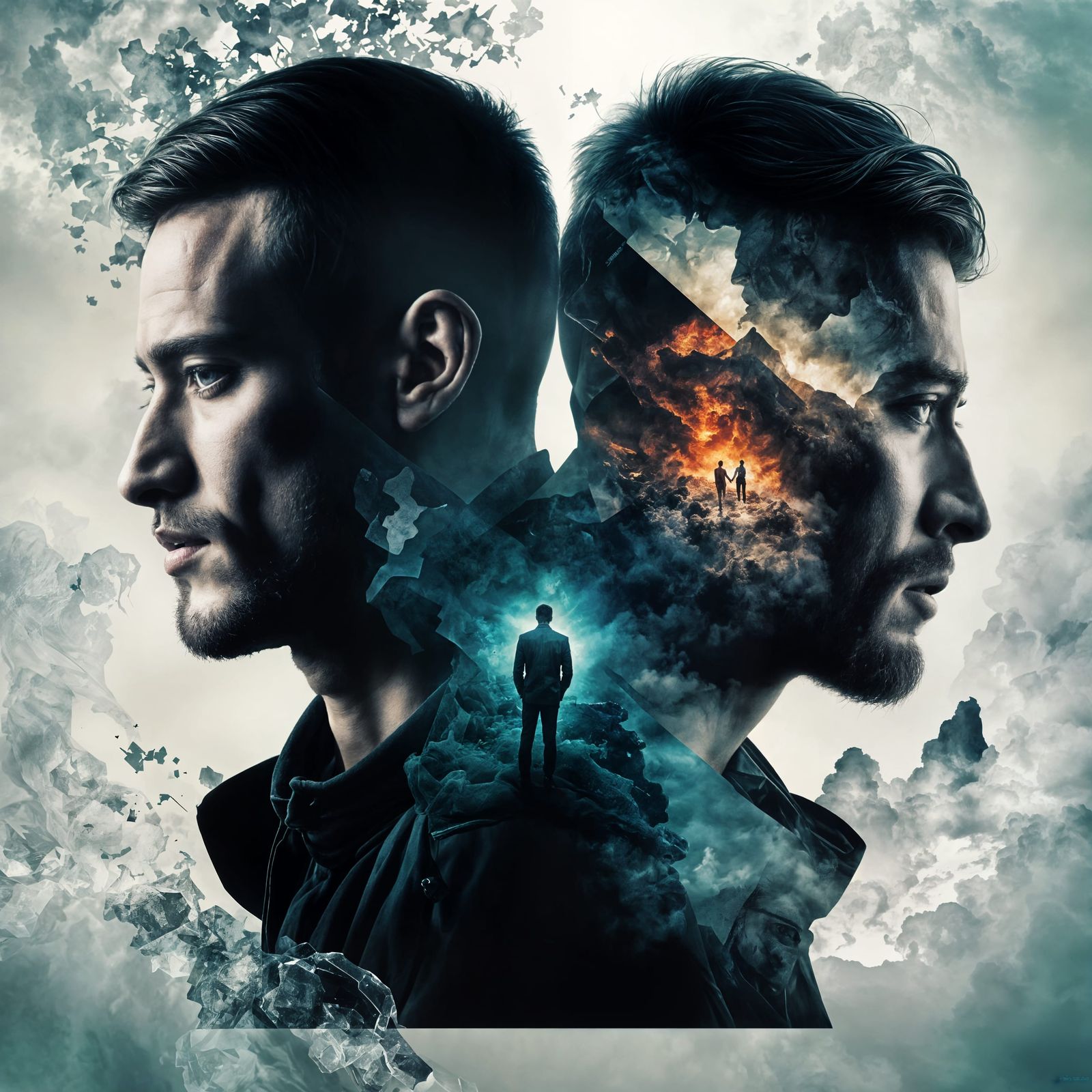 Duality of Man: Double Exposure Concept Art