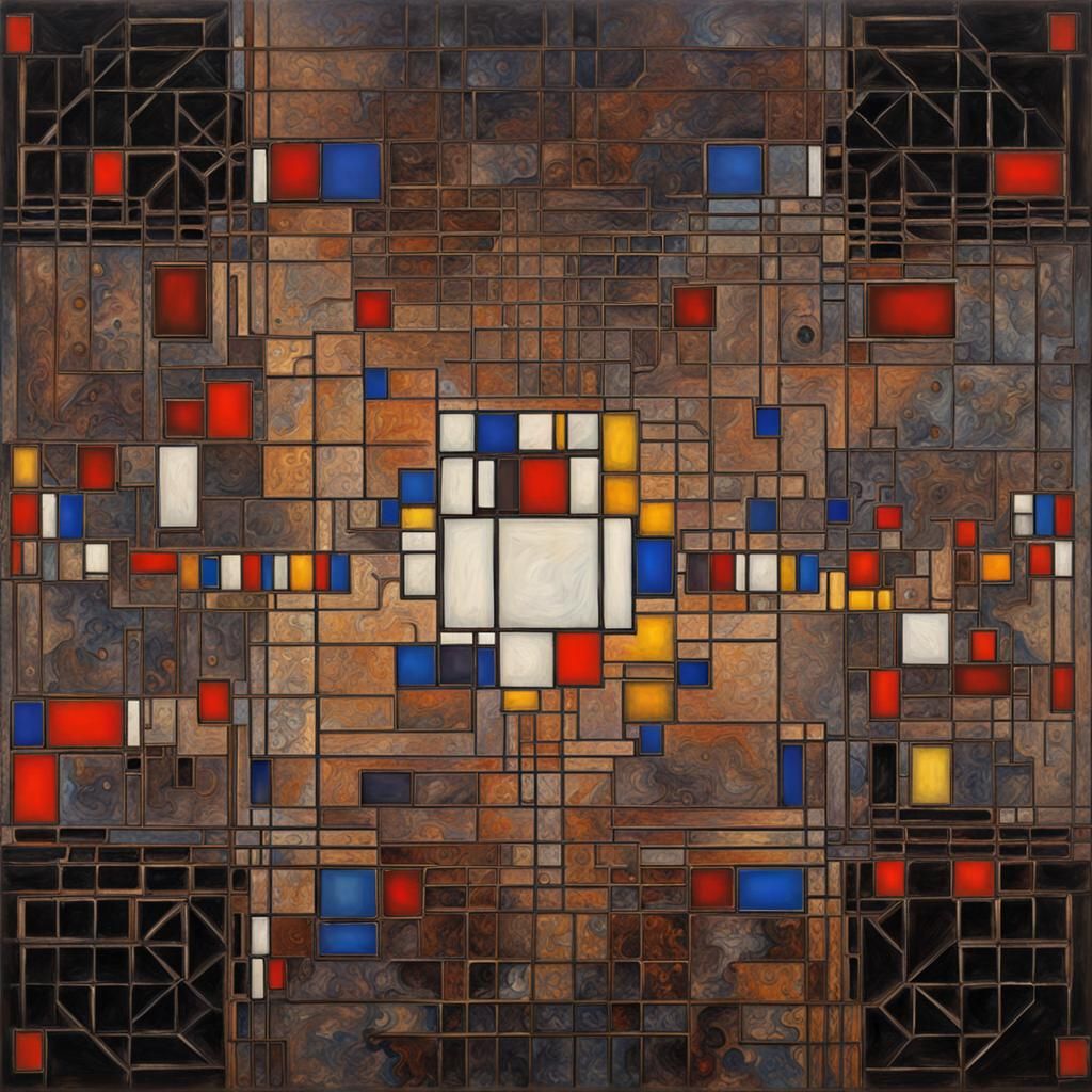 Abstract Fractal Art in Post-Impressionist Style