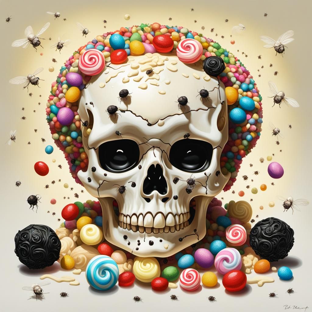 Betty Boop Skull Still Life: Oil Painting