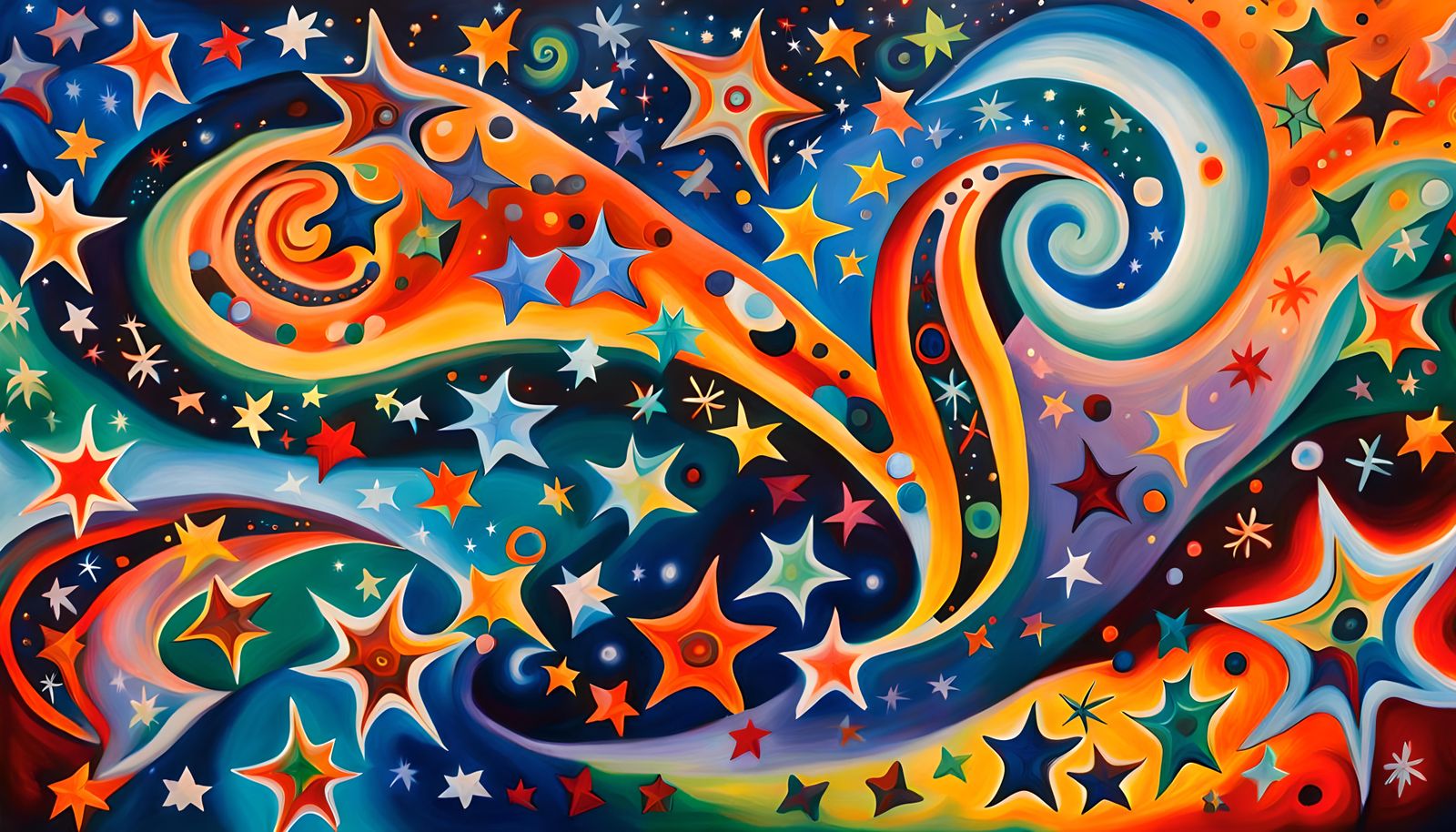 Dreamtime Star Cluster Formation in Abstract Expressionism