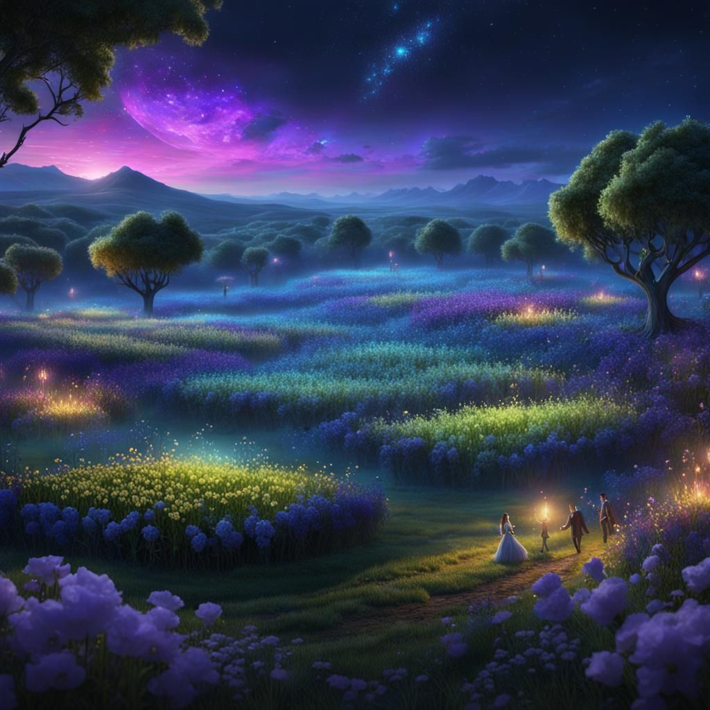 Fantastical Fairy Party Under the Night Sky